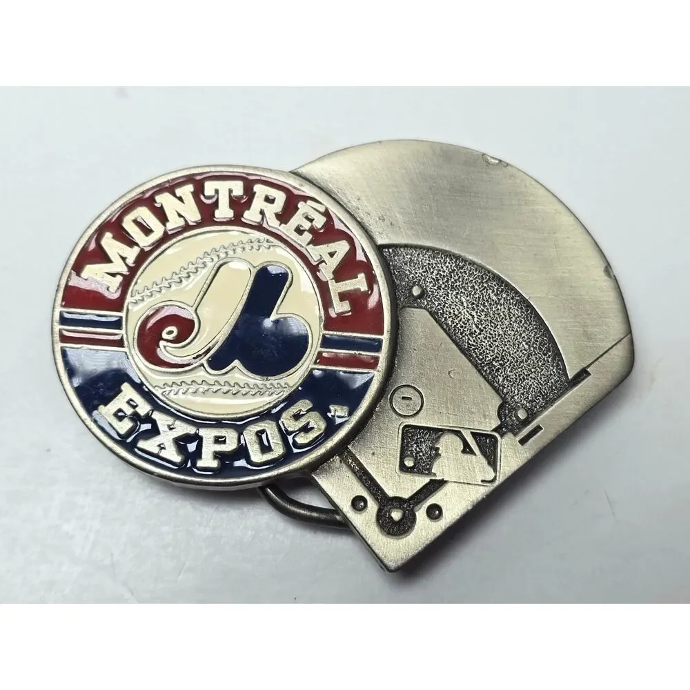 Vintage Montreal Expos MLB Belt Buckle Baseball Diamond Enamel 1994 Sports